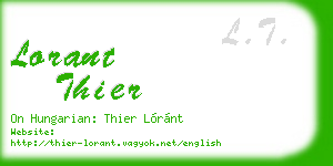 lorant thier business card